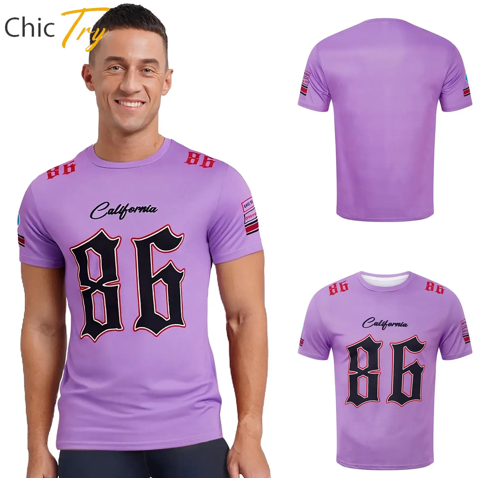 Mens Sports Workout Running Gym Tops Basketball Jersey Graphic Rugby Athletic Top Short Sleeve Quick-drying Breathable T-shirt