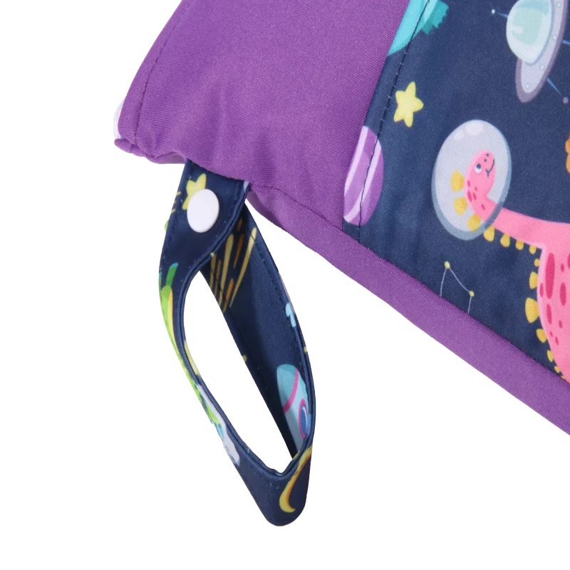 Pororo bolsas de pañales para bebés 25*35cm bolsa de almacenamiento de pañales de tela reutilizable lavable bolsa de pañales húmedo y seco portátil costura Multicolor