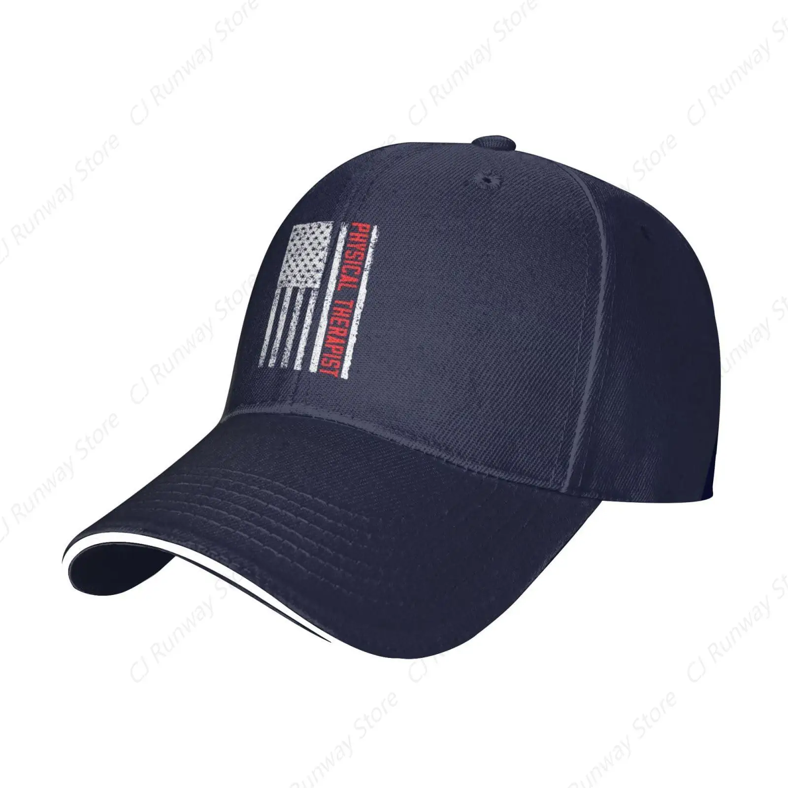 Physical Therapist American Flag Trucker Baseball Cap for Men Women Hat Sandwich Brim Dad Hats