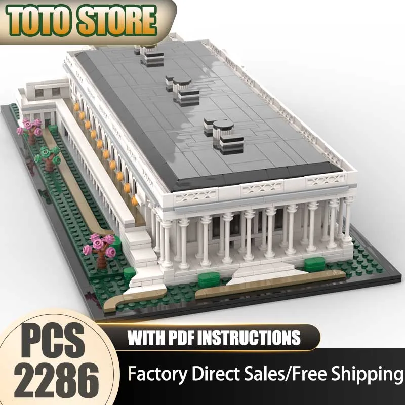 

Street View Model Moc Building Blocks Modular White House Ballroom Model Technology Brick DIY Assembly Construction Holiday Toy