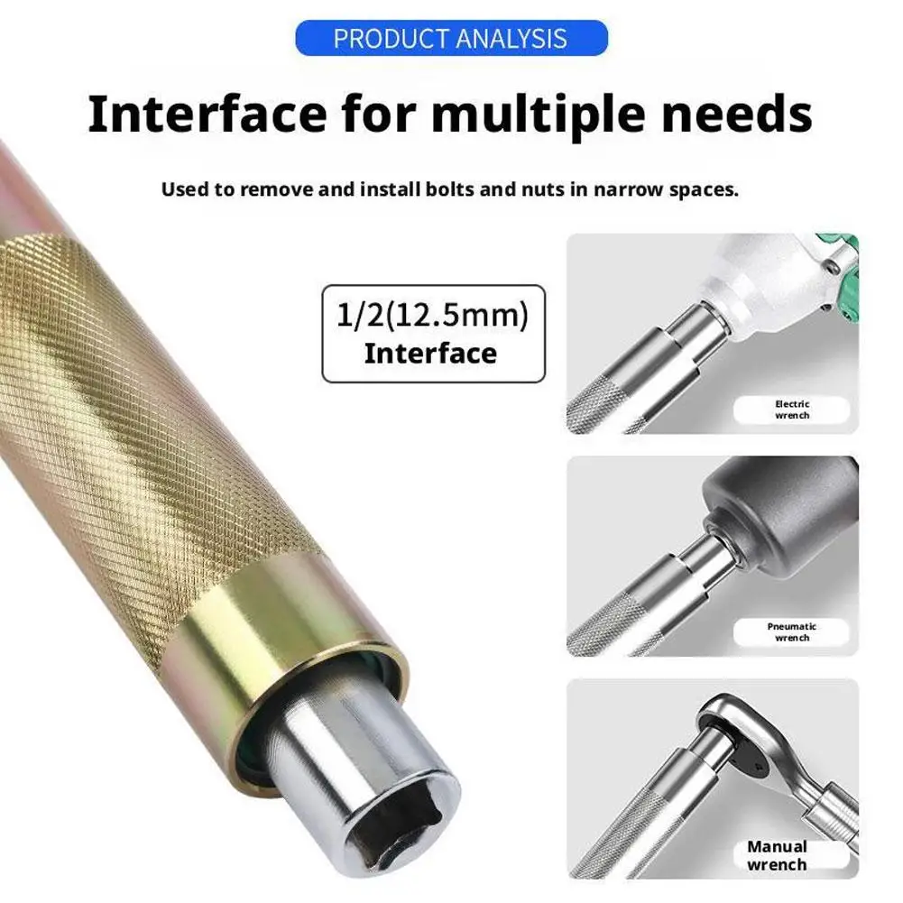 

Офсетный ударный удлинитель, ключ с храповым механизмом, инструмент для авторемонта с высоким крутящим моментом, 1/2 ручной автоматический универсальный 4-адаптерный автомобильный инструмент