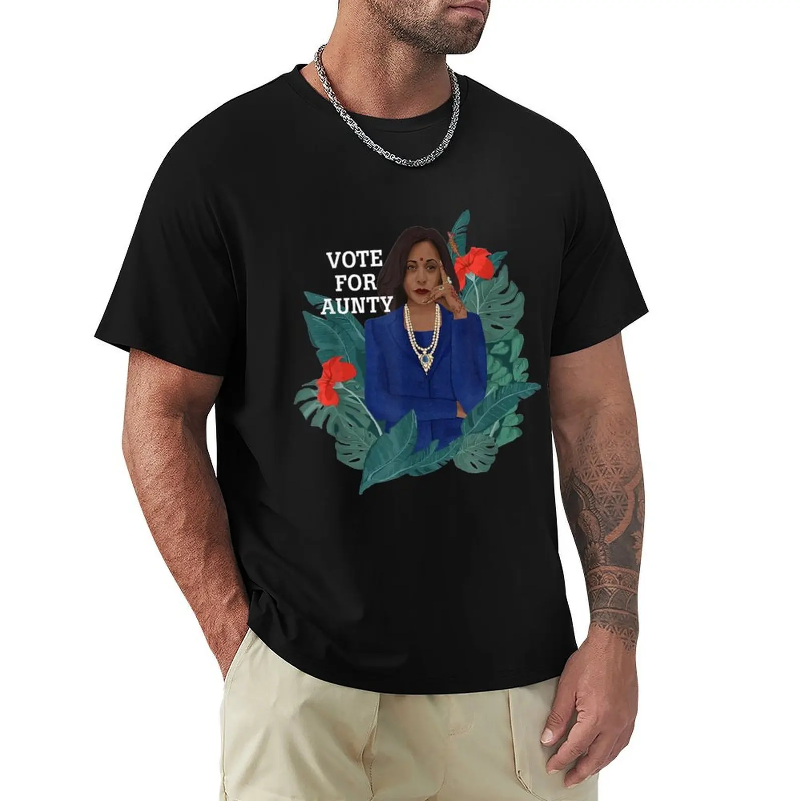 Kamala-Harris-Vote-For-Aunty T-Shirt t shirts for man graphic vintage T-Shirt