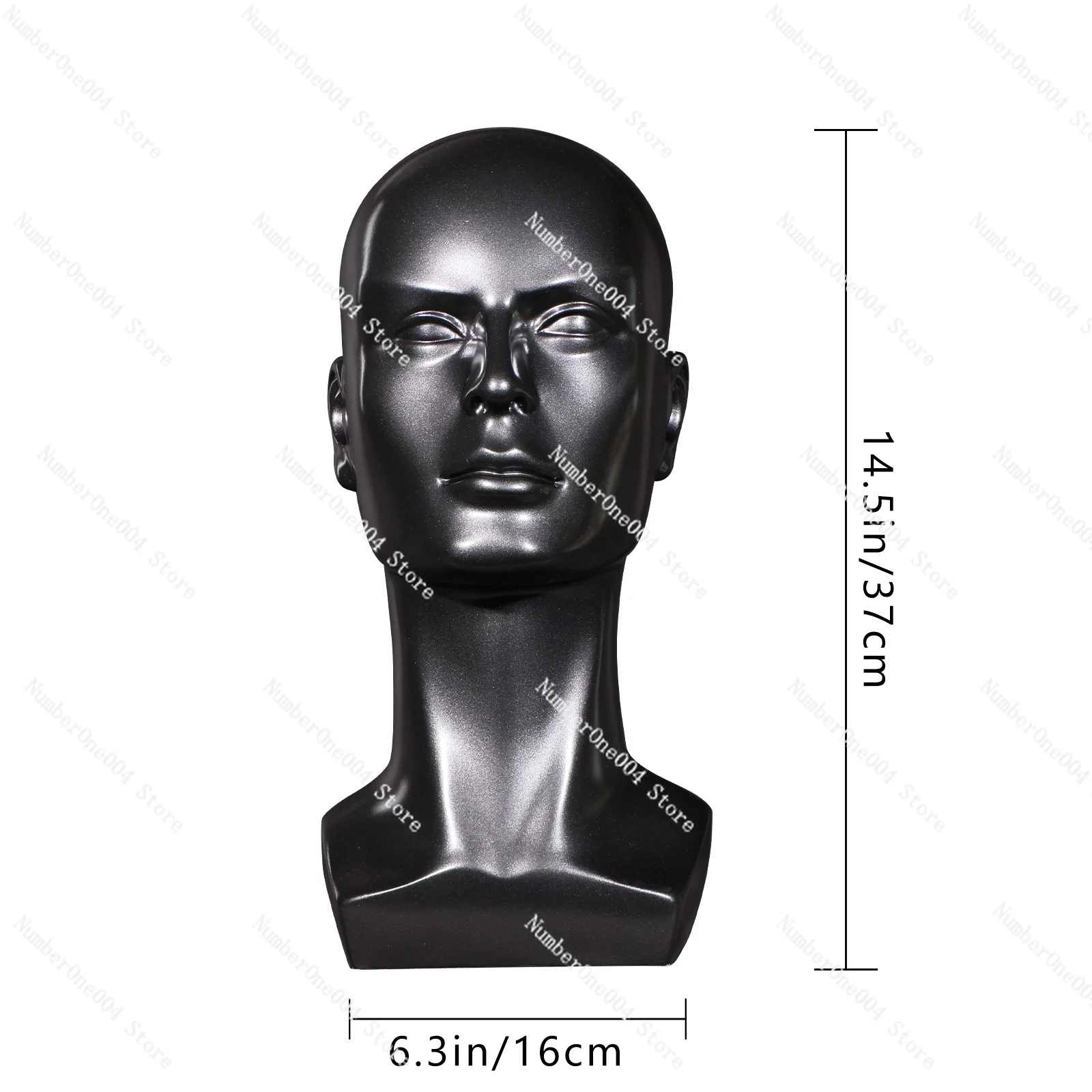 New Men's PVC Mannequin Head Dark Men's Mannequin Rack for Fashion Display