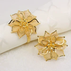 12 قطعة، خواتم مناديل معدنية ذهبية أنيقة لتزيين الحفلات وطاولة طعام - طقم من 12 قطعة أفضل 8 حامل مناديل مبيعات - رقم 5