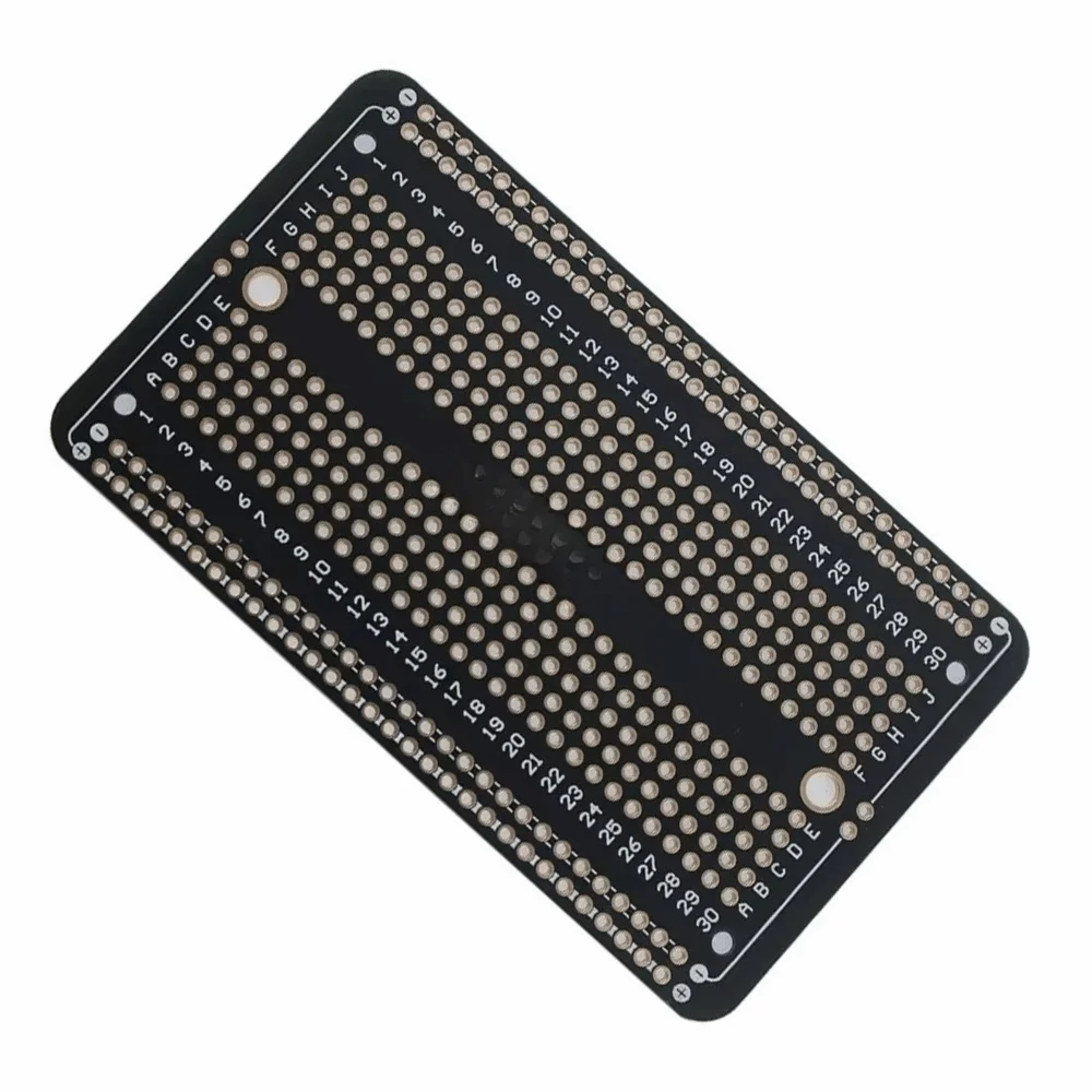2.54 Spacing Permanent Breadboard Gold-plated Five-hole Prototype Breadboard Black Universal Welding Practice Board