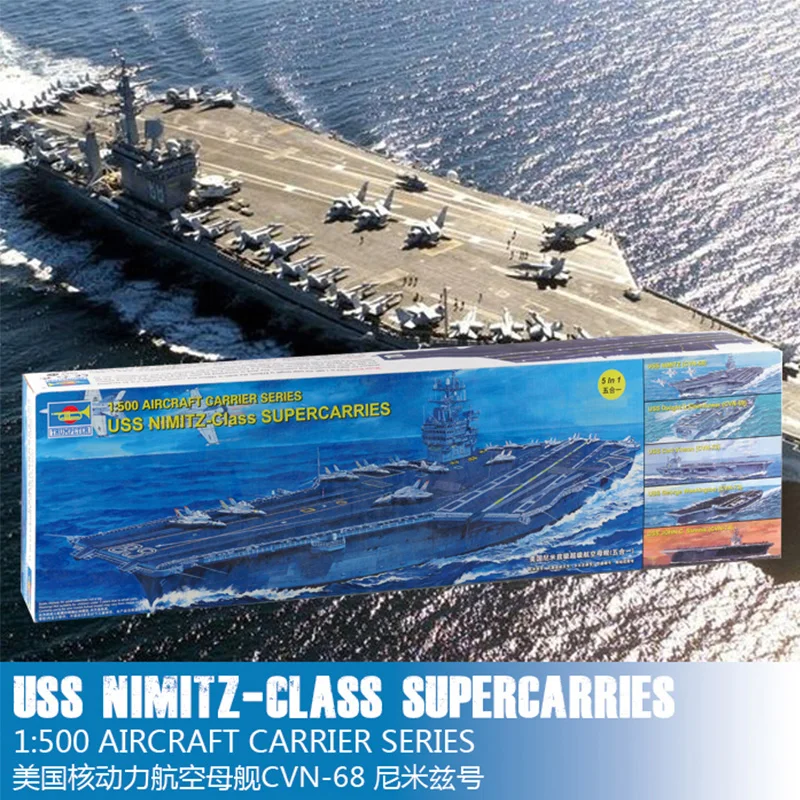 Trumpeter 05201 1/500 USS Nimitz-class CVN-68 Aircraft Carries Ship Military Collectible Assembly Plastic Model Building Kit