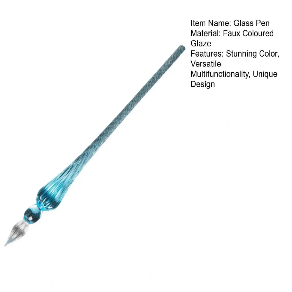 Стеклянная ручка 18,5 см, каллиграфия, комиксы, живопись, красивые цветные эффекты, ручка для погружения, гладкие линии, резьбовой дизайн, офисная ручка для погружения чернил