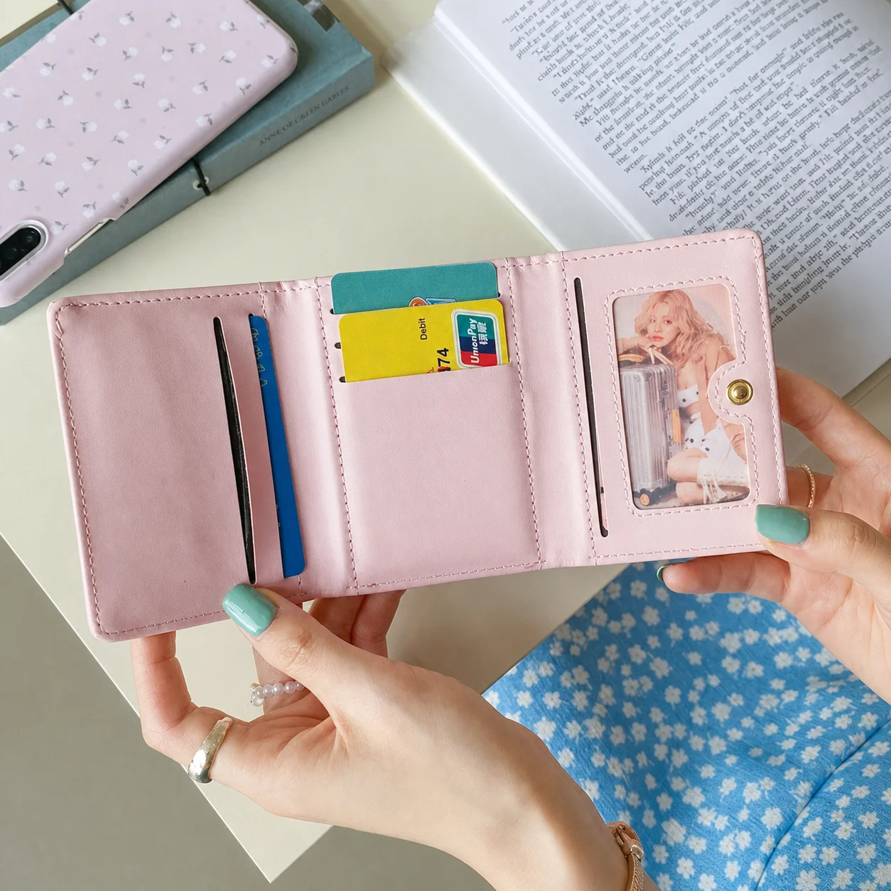 Bow Decor Wallet Mini Short Wallet Polka Dot Wallet Cute For Shopping Daily Outings Campus Life