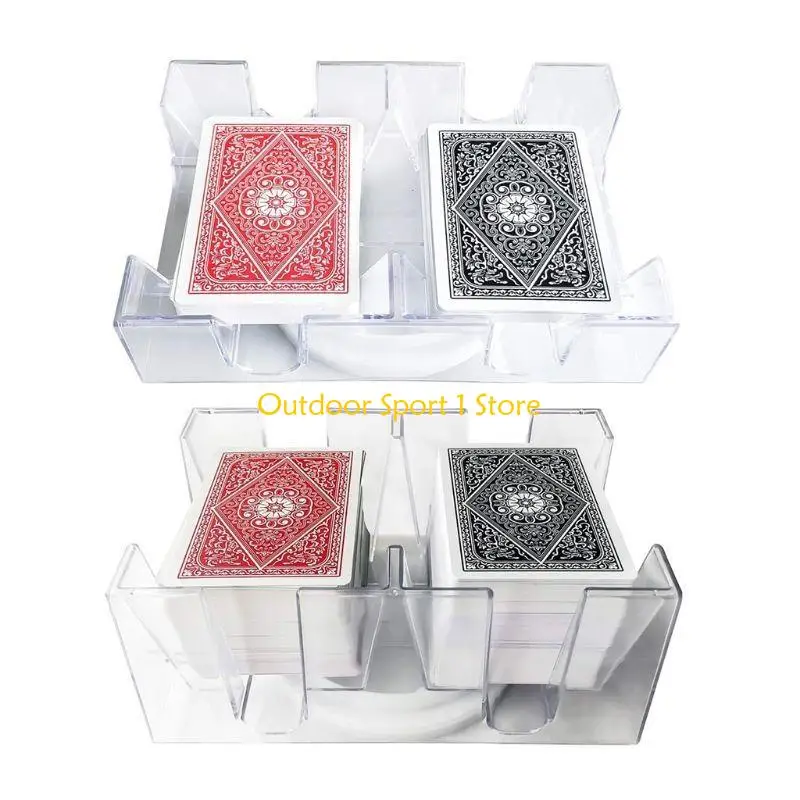 A0KA 2/6 Deck Clear Card Card Card Card Card Card Card مع صينية دوارة