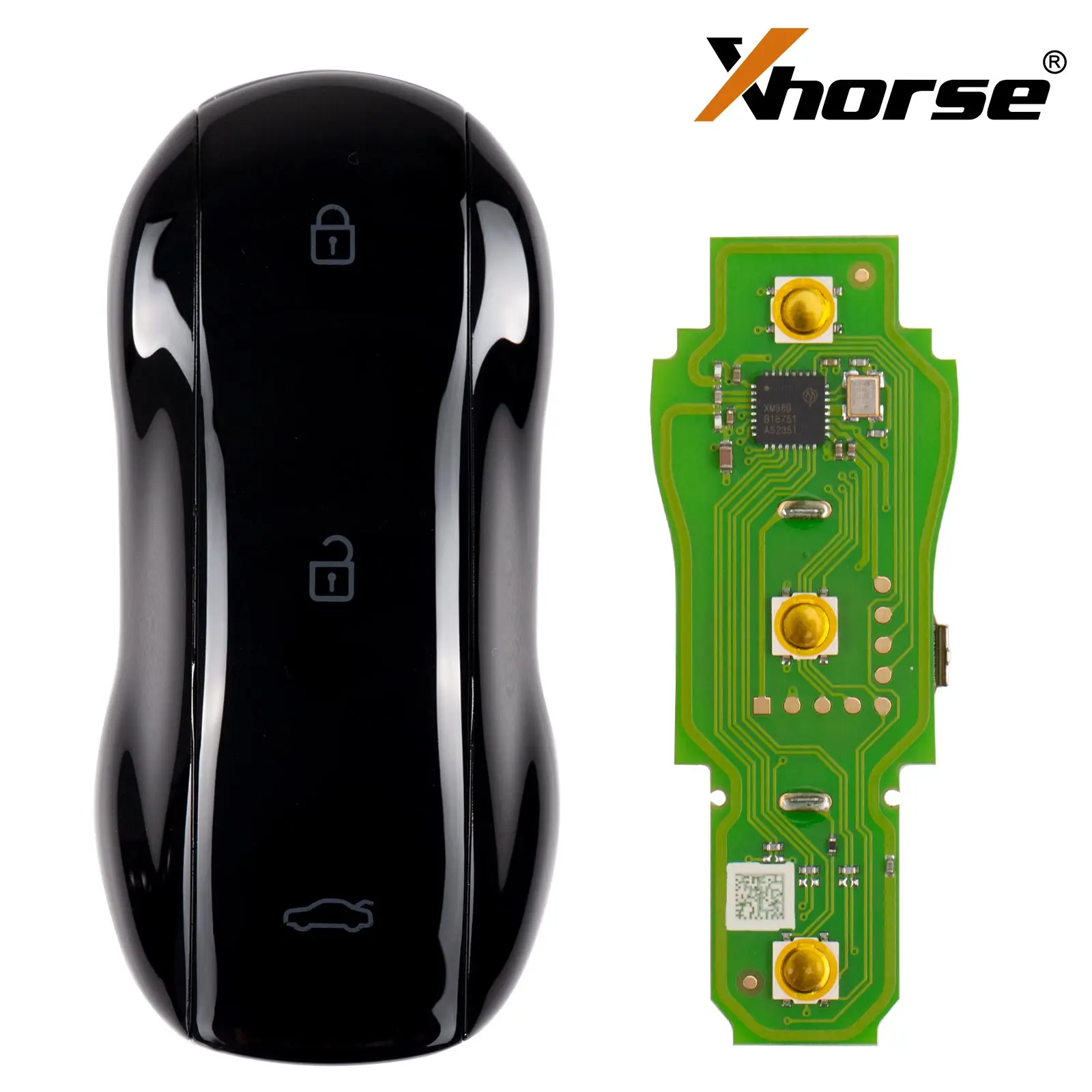 Xhorse XSSC01EN XM38 TOY.T Llave inteligente universal Estilo supercoche Color negro brillante 3 botones 2 piezas