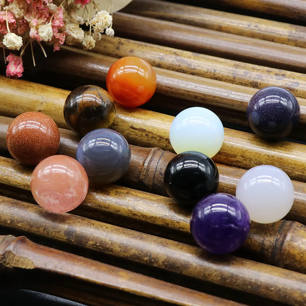 

5pcs Natural Stone Ball Beads 20mm Crystal Stone Beads Ornament Energy Feng Shui Healing Transport Home Decoration