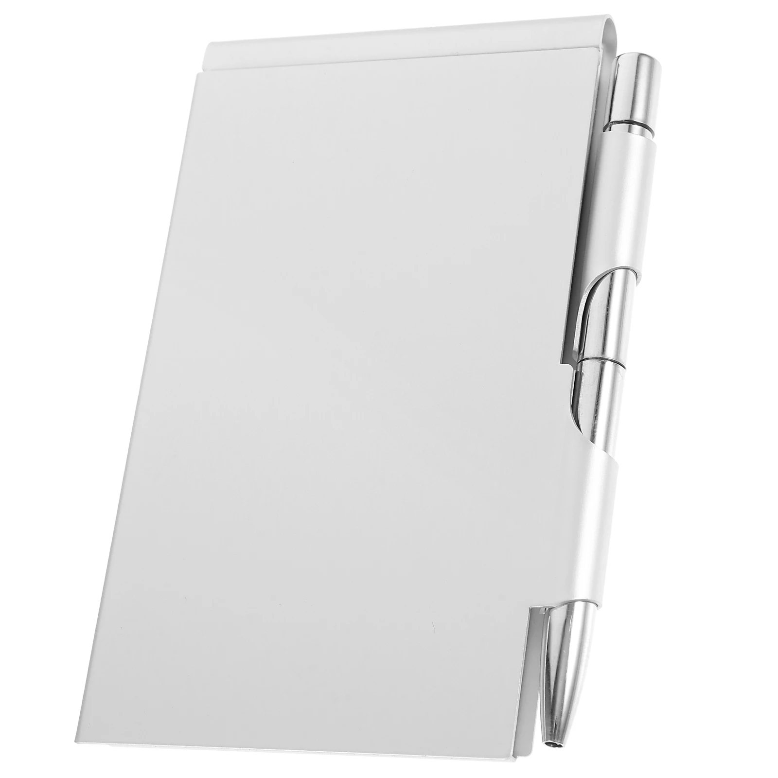 

Aluminum Alloy Card Box Notebook Pen Orange Portable Mini Notepad Holder Metal Shell Memo Pads Write Pads Office Supplies