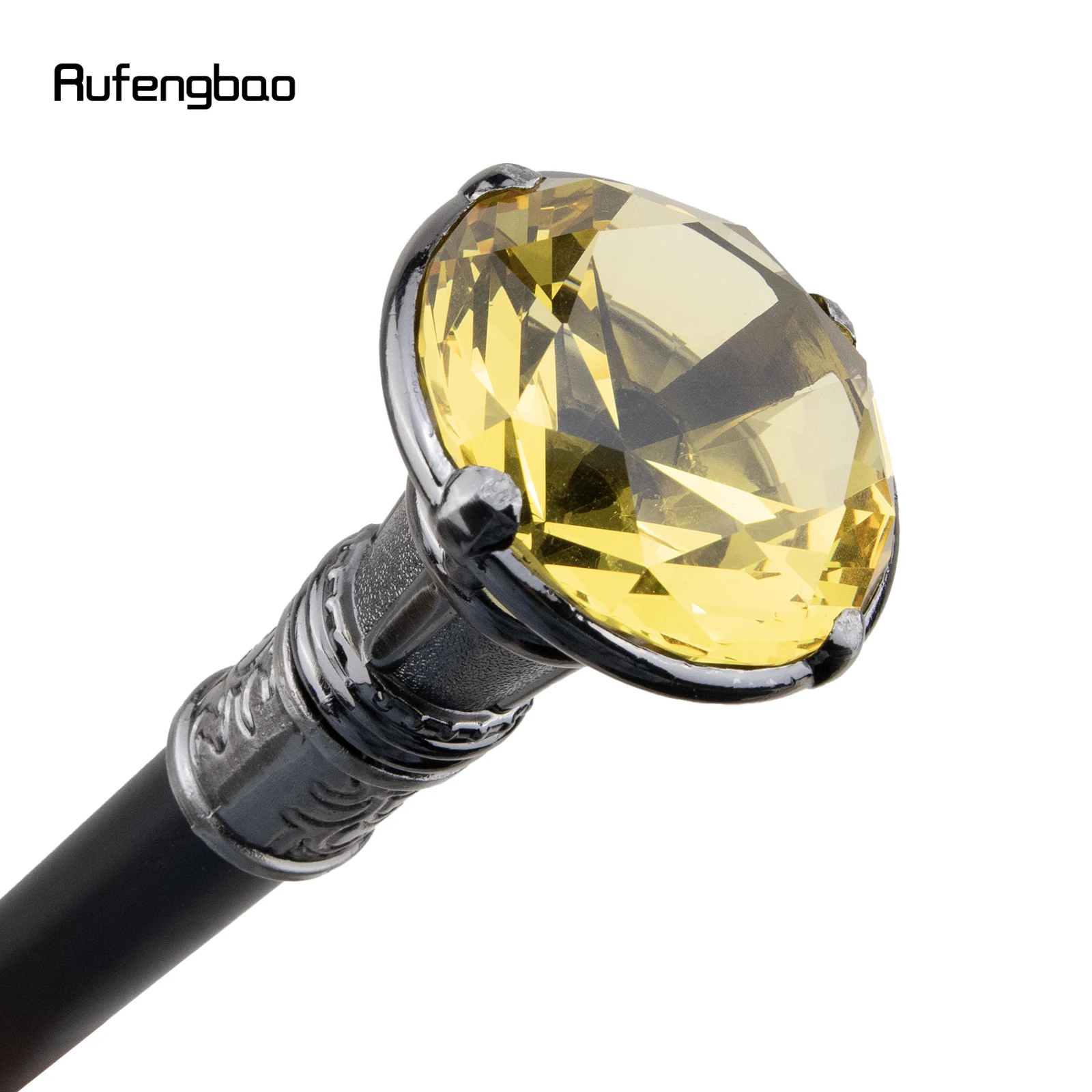 Yellow Diamond Type Silver Cane Fashion  Stage Cane Decorative Stick Cane Halloween For Cosplay And Parties, For Cosplay & Party