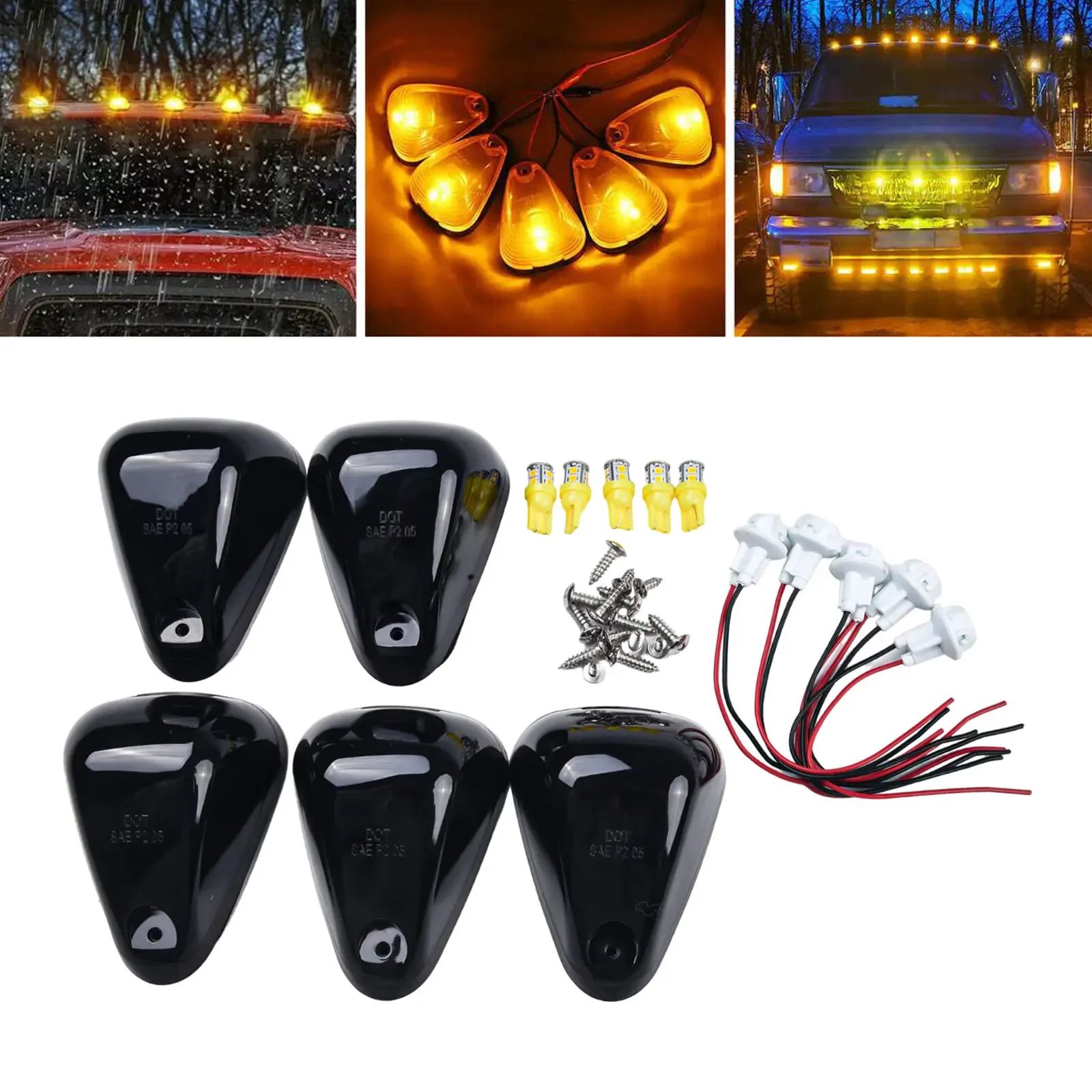 Decorative Light Marker Lights Convenient Easy To Install Kit LED Lamp Set 1000LM 10W 5PCS 5x Accessories Amber