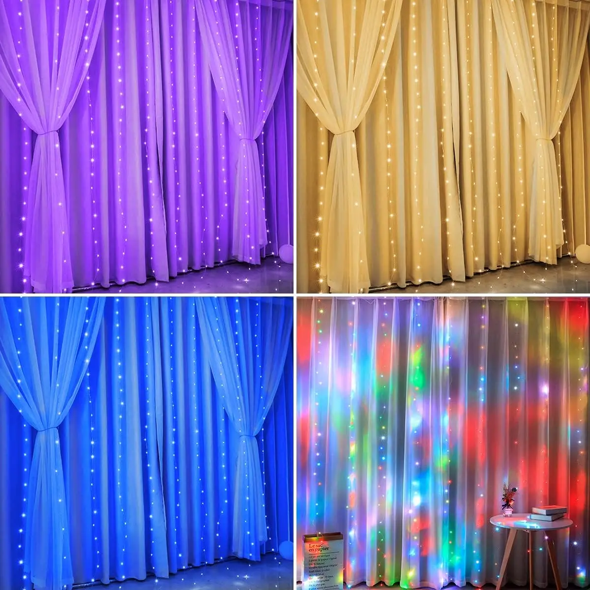 Imagem -06 - Smart Rgb Led Curtain String Lights Music Sync Fairy Garland Decoração de Natal Natal Festa de Casamento Ano Novo