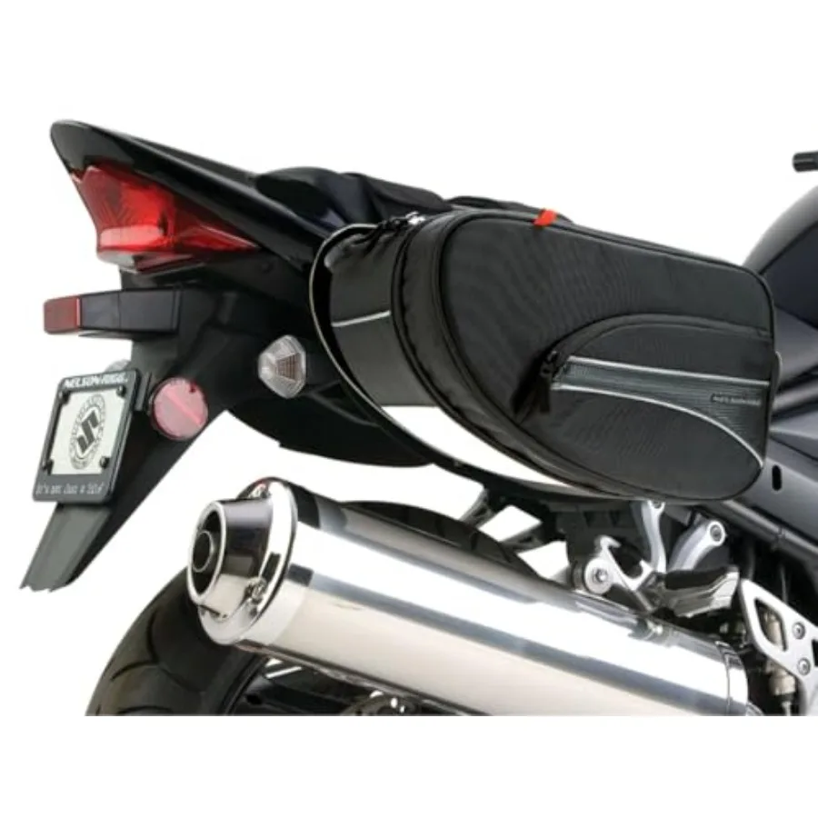 

CL-890 Mini Commuter Expandable Saddlebags Black for Motorcycle Storage Durable Polyester Fabric Compact Design with Extra Capa