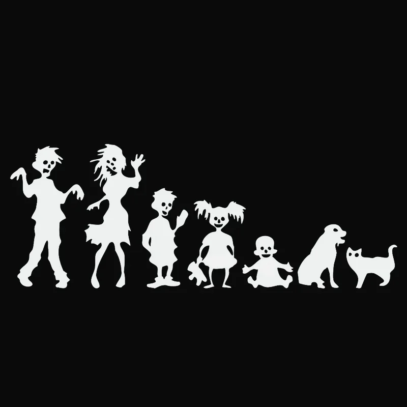 18 cm Horror Zombie Family Personalized Exterior Parts Sticker for Car Stickers Accessories Cute, Personality, Cover Scratches