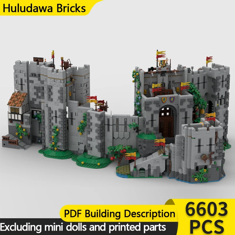 

Средневековый замок, модель MOC, строительные кирпичи, замок из каменного кирпича, модульная технология, детские праздничные подарки, сборные игрушки, костюм