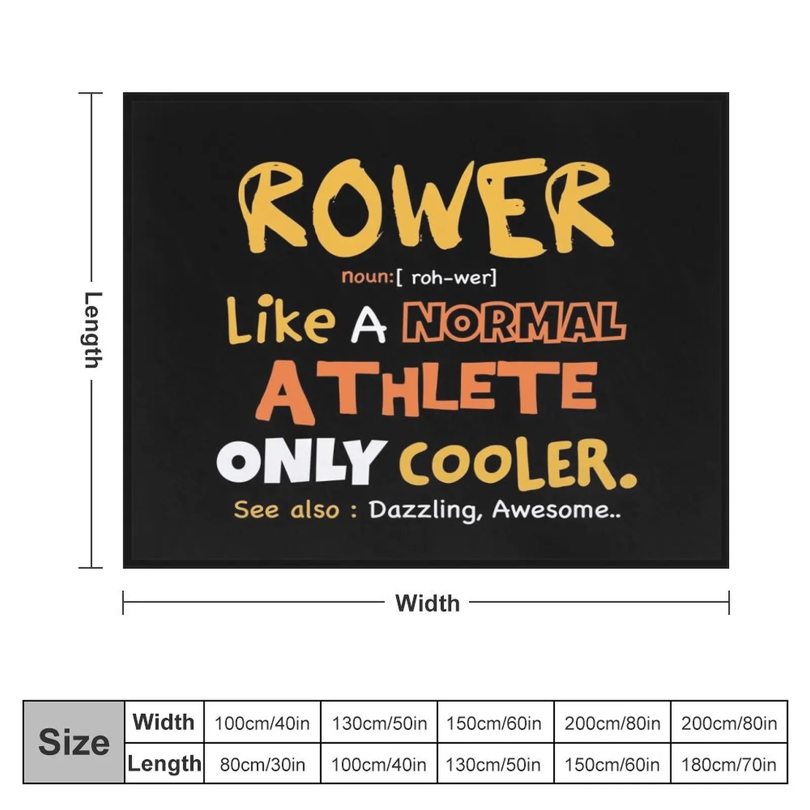 Funny Rower definition / rowing athlete / rowing college / rowing gift idea Throw Blanket Furrys Designers For Baby Blankets