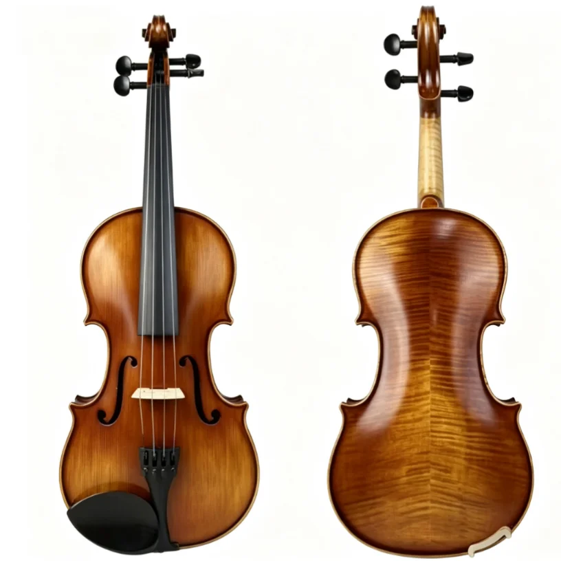 Customized Solidwood Viola for Students Solid Painted with Brazil Wood Bow Spruce Face Maple Back Side