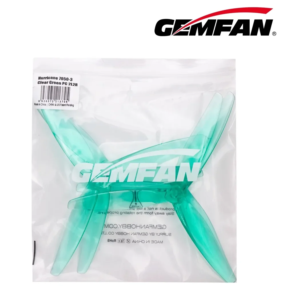 2Pairs Gemfan Hurricane 7050 7X5.0 3-Blade PC Propeller for FPV 6inch Freestyle Long Range Drones DIY Parts 2806.5 2808 Motor