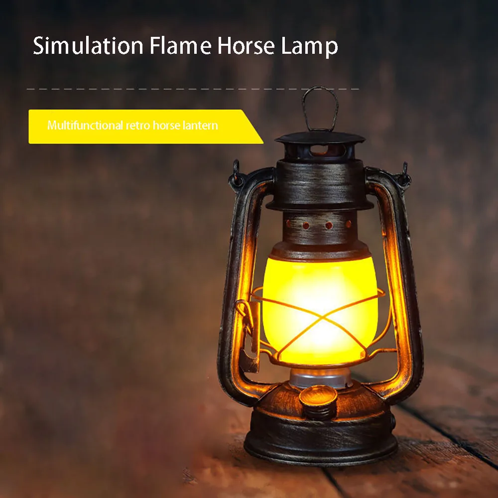 Железный Бронзовый масляный светильник в стиле ретро, уличная портативная лампа для кемпинга, перезаряжаемая Светодиодная лампа, уличный светильник для рыбалки, природный фонарь для походов