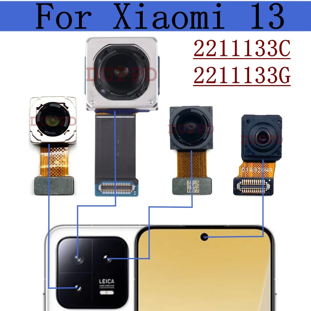 Rear Camera For Xiaomi 13 Mi 13 Mi13 2211133G Front Selfie Wide Facing Main Back Camera Flex Cable Parts