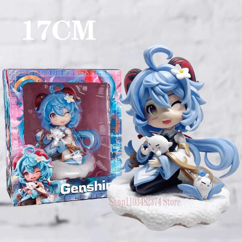 

17cm Cartoon Cute Ganyu Genshin Impact Figure Action Ganyu Figurine Q Version Sitting Dolls PVC Collection Anime Toys Kid Gift