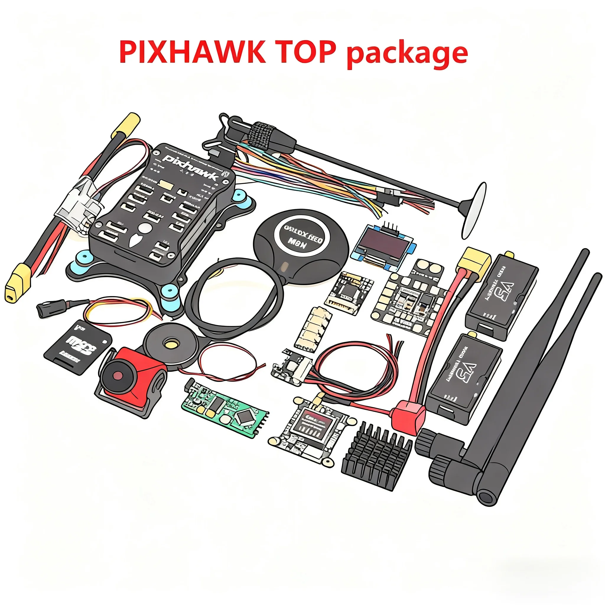 AN Fiber 550 Hexa Frame Kit PIXHAWK2.4.8 Flight Control BLHELI 30A 2212 Motor ESC Ardupilot 1000MW Radio Telemetry Quadcopter