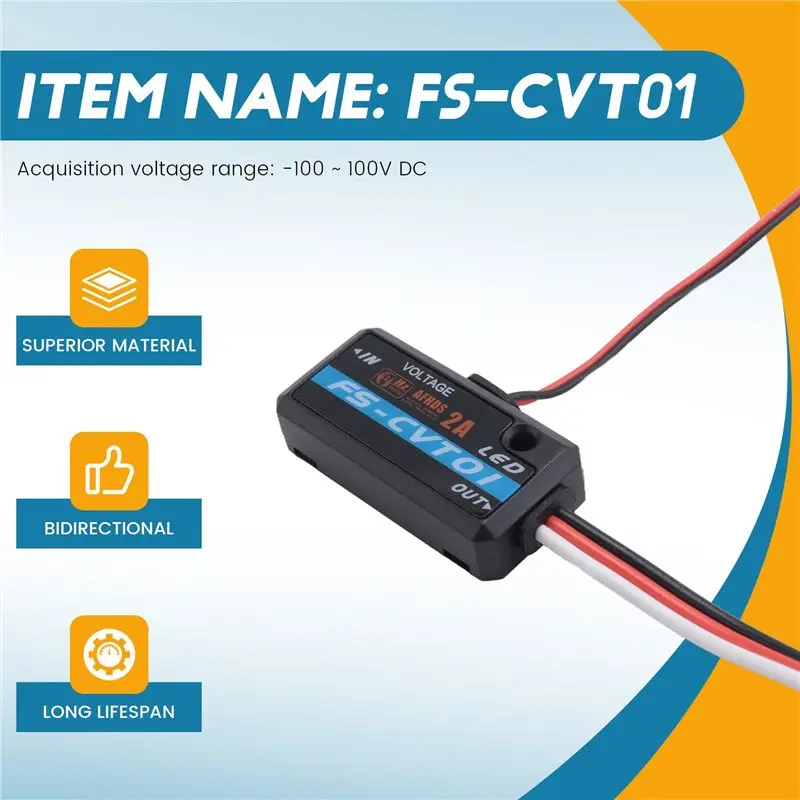 4X Flysky FS-CVT01 Voltage Sensor Telemetry Data Module For Fsi6 Fsi10 IA6B IA10 Receiver FPV RC Parts