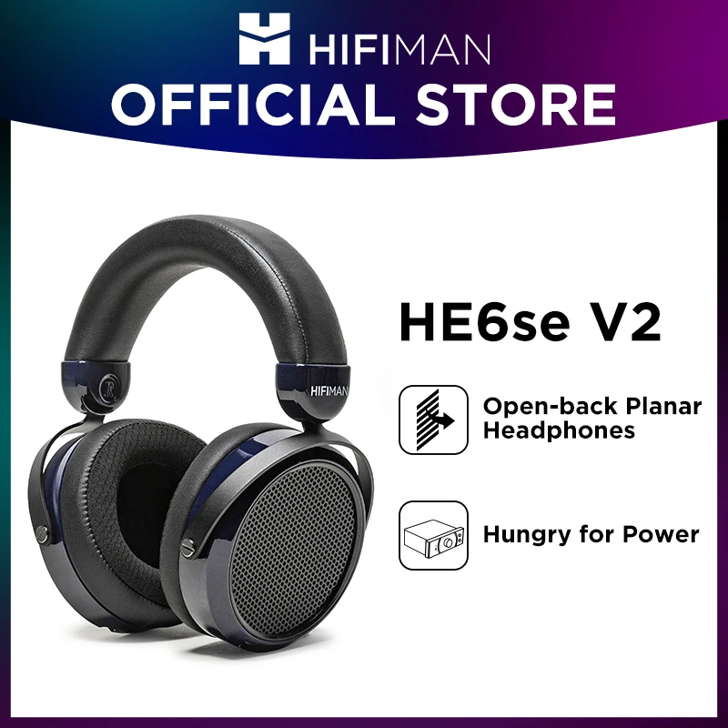 HIFIMAN HE6se Full-Size Over Ear Planar Magnetic Audiophile Headphones V2