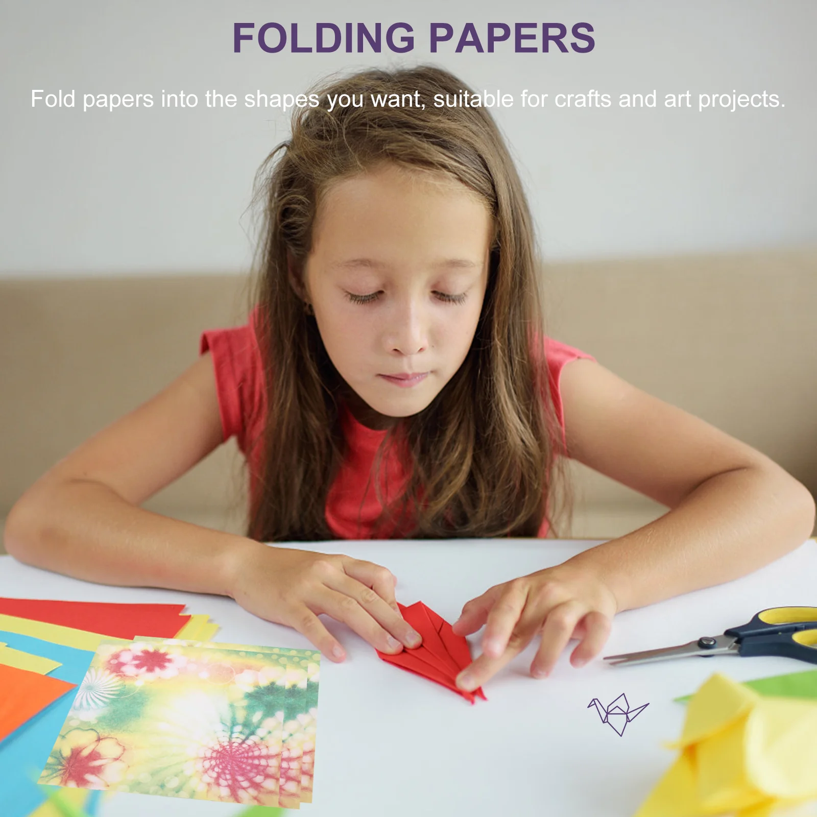 100 Sheets Shape Paper Foldings Double Sided Sheet Creative Origami for DIY Crafts Projects Flower+Floral