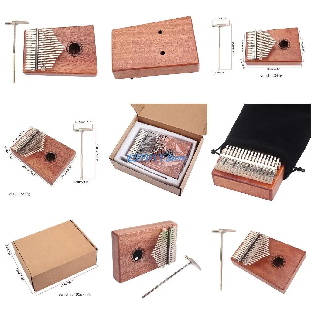 

G6DE 17 Keys Thumb Piano with Tuning Mallet, Kalimba Musical Instrument Finger Piano