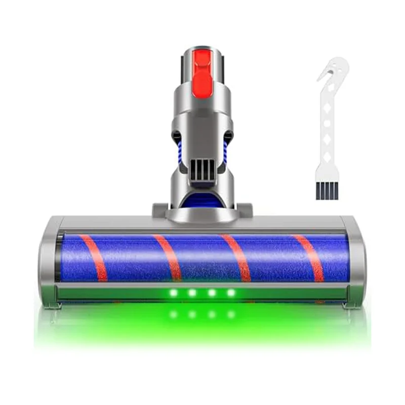 ABLU-For Dyson V7 V8 V10 V11 V15 مكانس، استبدال فرشاة بمحرك دوارة ناعمة مع الضوء الأخضر كمنظف من الخشب الصلب