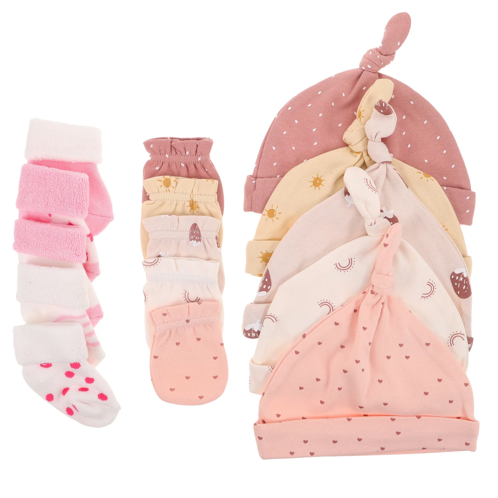 5sets-newborn-baby-cotton-mittens-hat-socks-soft-scratch-prevention-infant-care-hospital-set-baby-hat-socks-set