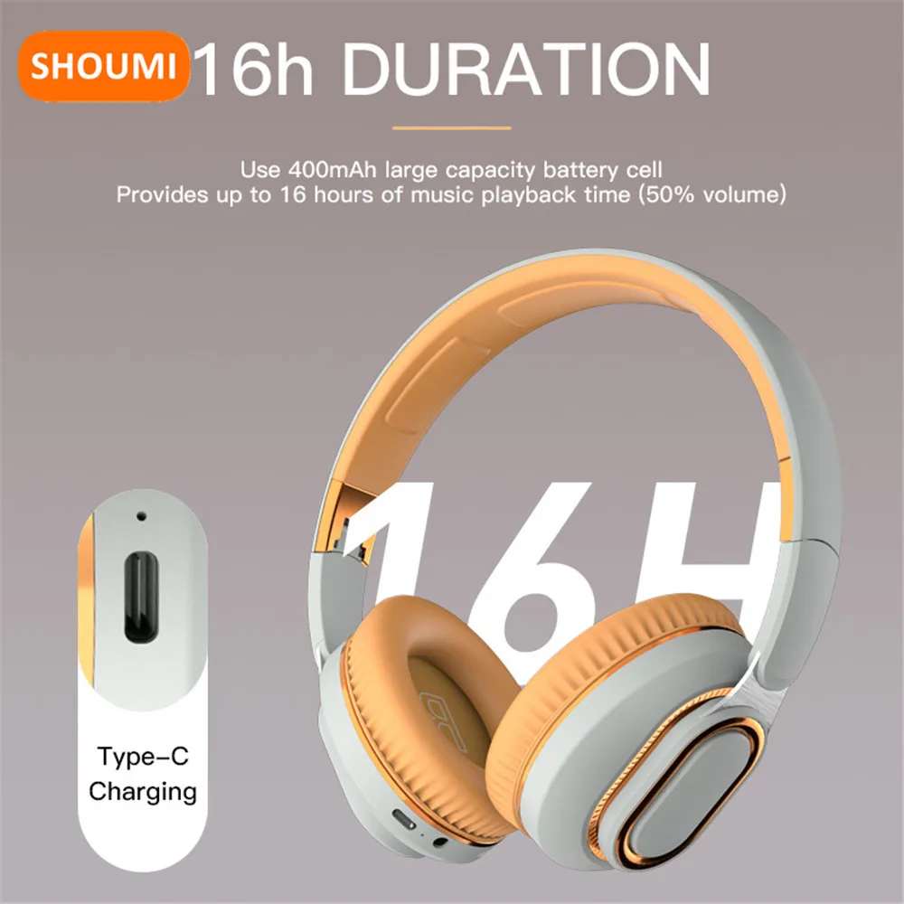 H7 Wireless Headphone Bluetooth Earphones Deep Bass Headset Hifi Sound Foldable Over Ear Helmet with Mic for Music Lover Sport