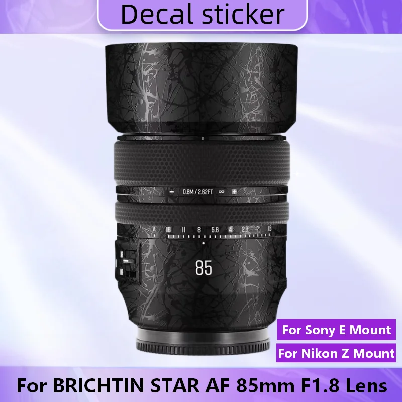 Für BRICHTIN STAR AF 85mm F1.8 Für E/Z Mount Objektiv Aufkleber Vinyl Wrap Film Objektiv Körper Schutz Aufkleber schutz Mantel 85F1.8
