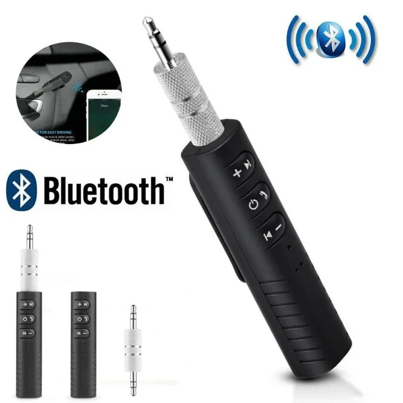 Car Wireless Bluetooth 5.0 Receiver, 3.5mm Jack AXU Transmitter Adapter, Suitable for Car Music/Audio/Headphone Receiv with mic