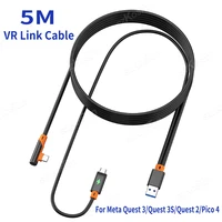 Cable de enlace VR para auriculares Meta Quest 3 VR, carga rápida USB3.0 Gen2 a tipo C, transferencia de datos de 5Gbps para Quest 3S/Quest 2/Pico4/PS5