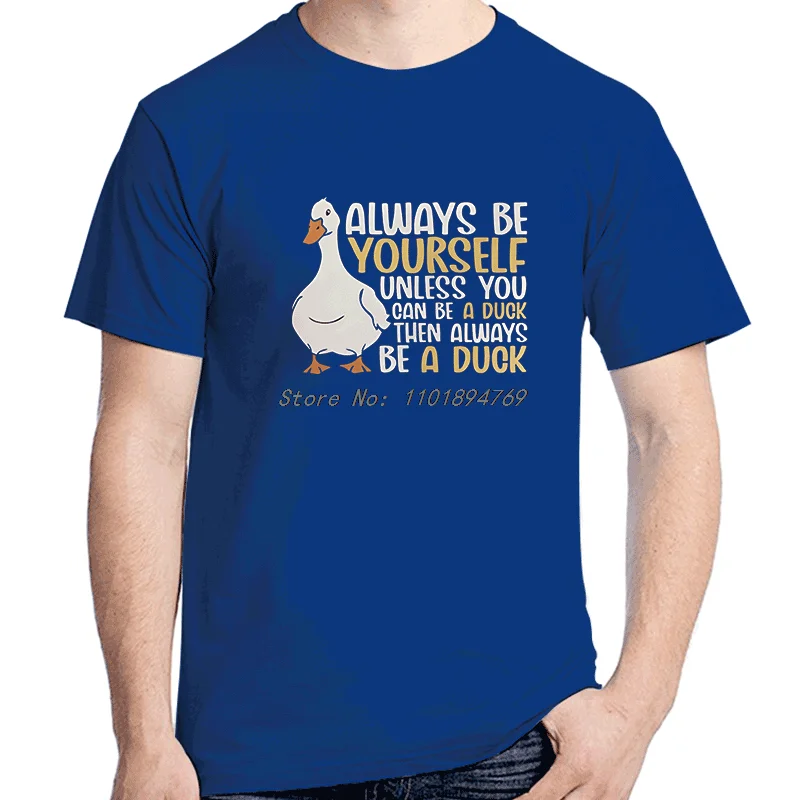 Funny Duck Lover Tee Tops Round Neck Fashion Summer Big Size Short Sleeve T Shirt Casual Basic Cotton Mens Print T Shirt