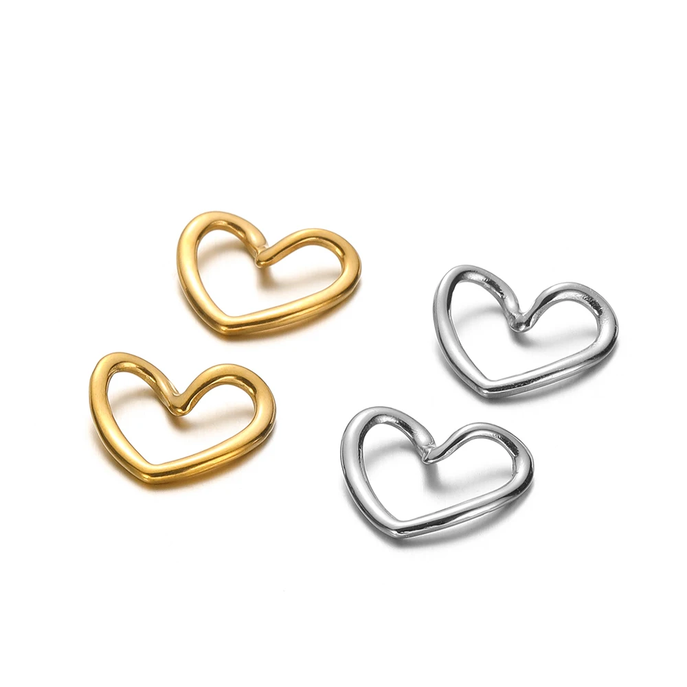 5 Stück Edelstahl-Hohlherz-Anhänger für DIY-Halsketten, Schmuck, Ohrringe, Armband-Zubehör – Detail 4