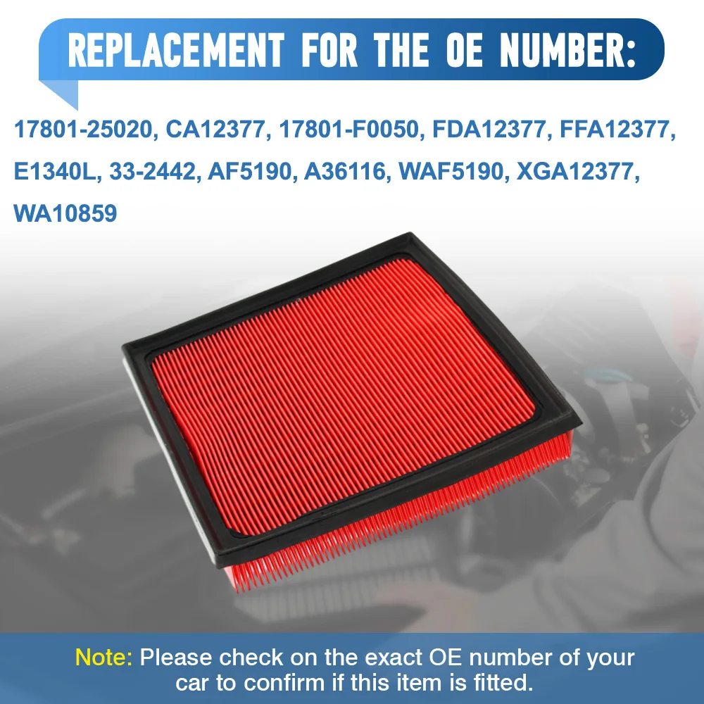 

17801-25020 Car Engine Air Filter For Toyota Camry Avalon RAV4 Highlander Lexus ES350 NX250 NX350 CA12377 17801-F0050