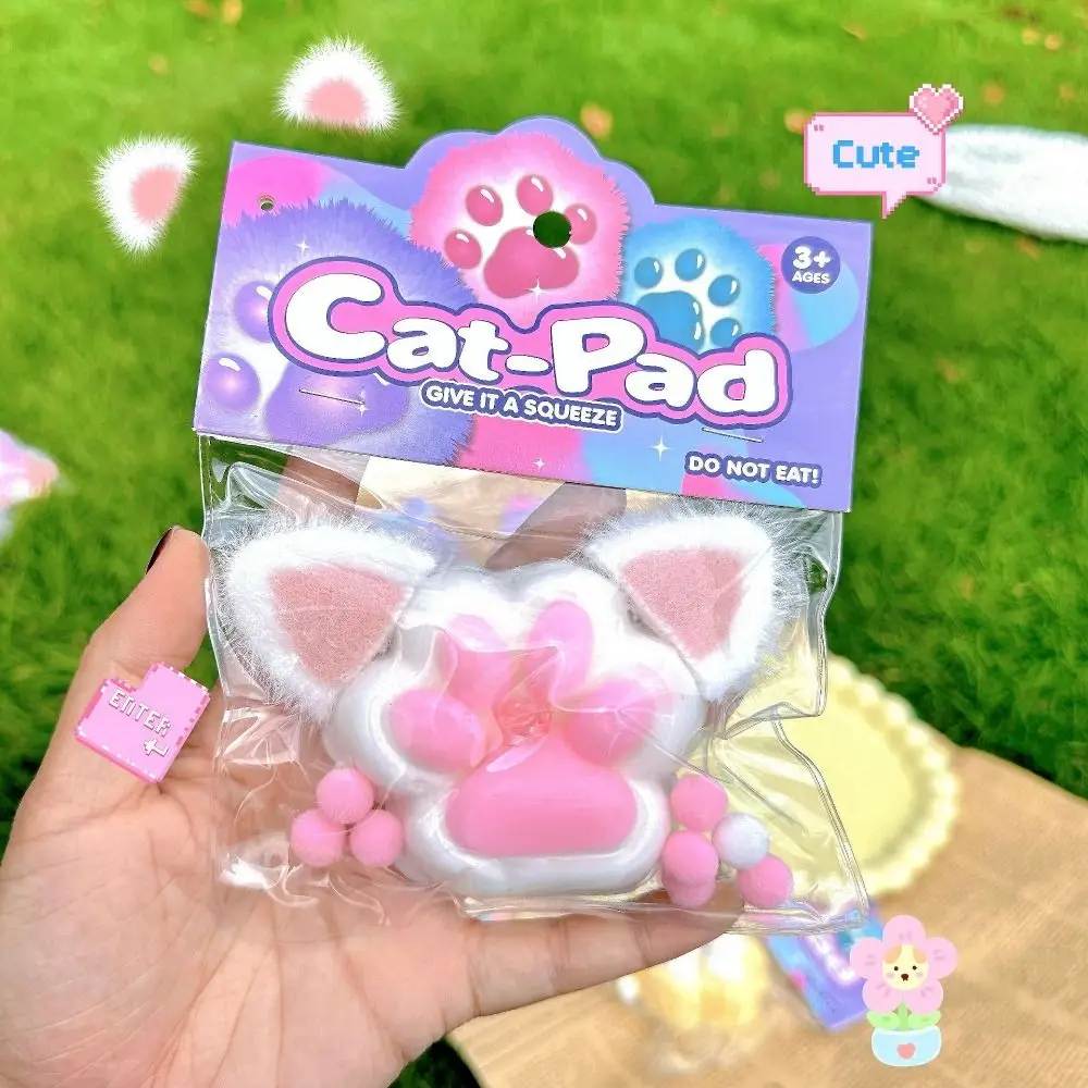 Divertido TPR pata de gato juguete de rebote lento perla transparente apretar pata de gato arco creativo garra de gato pellizco juguete regalo único