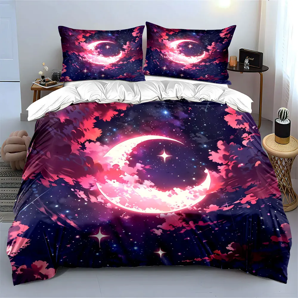Dreamy Moonlight Night Decor Set Multiple sizes kid's and adults' bedroom Exquisite 3PC bedding set, gift