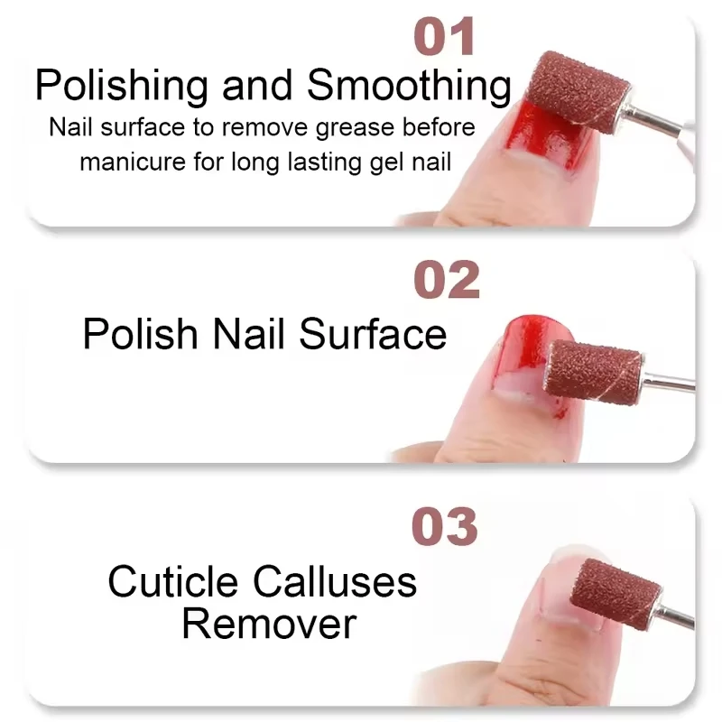 75/100 قطعة محاصر مسمار الرملي العصابات مع مغزل لقمة ثقب مسمار صغير المقاوم للصدأ العصابات مغزل للأظافر هلام البولندية إزالة أدوات