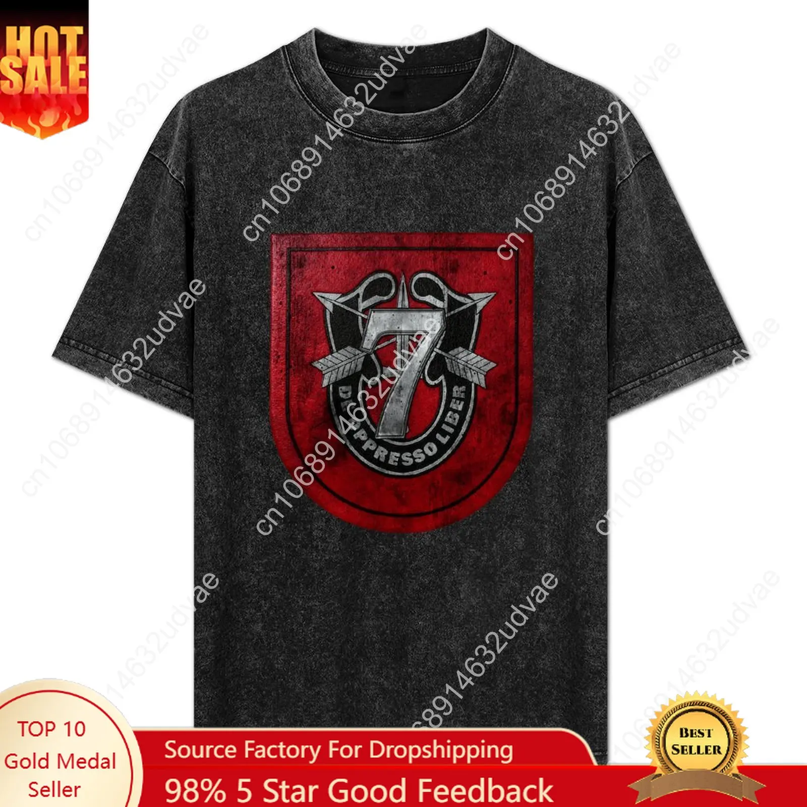 

7th Special Forces Retro T shirts mans womans Vintage Tshirt cotton Short sleeve T-shirt soft Custom tops Unisex clothes tshirt