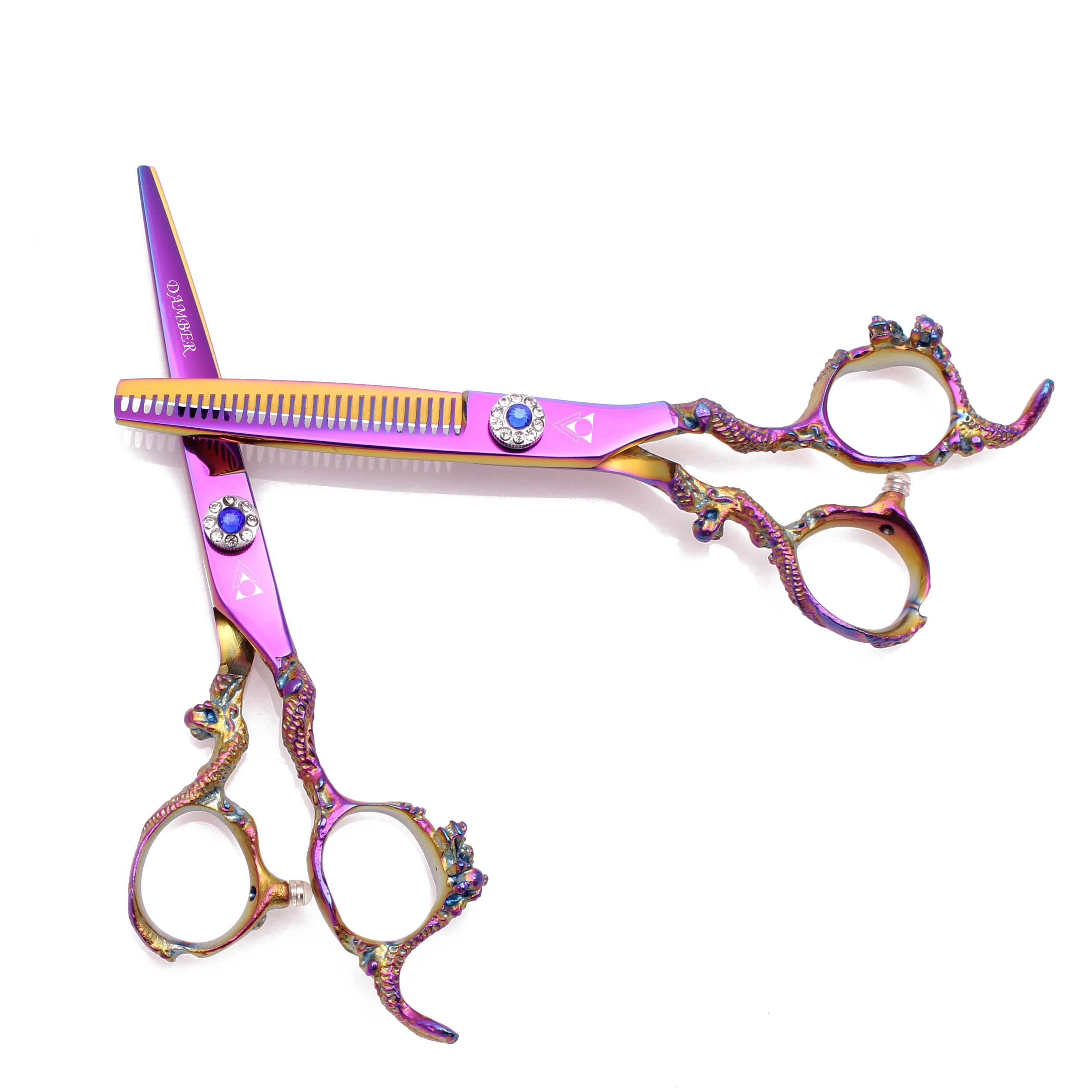 5.5 6 Hair Cutting Scissors 440C Professional Hairdressing Scissor Barber Thinning Hair Scissors Hair Shears Dragon Handle 9003#