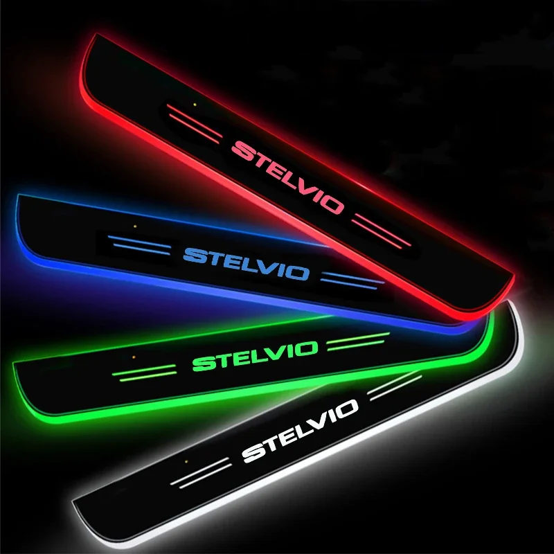 Ambiance Decorative for STELVIO Welcome Pedal Streamer Anti-collision Light Sill Kick Plate Moving Lamp Accessories