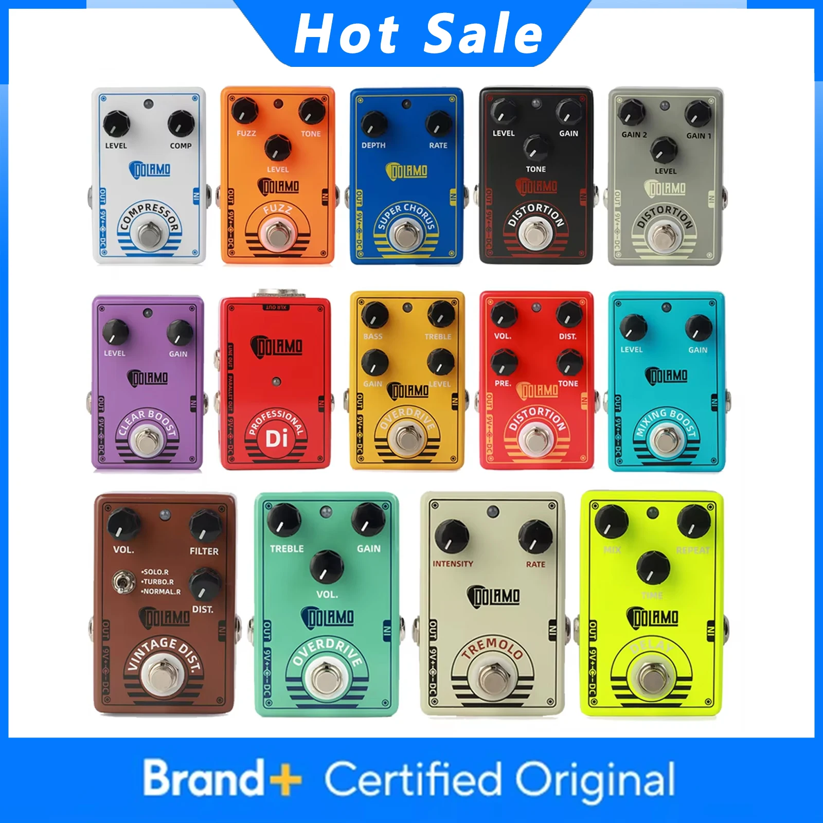 

Педаль эффектов для электрогитары Caline: Distortion/Overdrive/Fuzz/Chorus/DI Box/Vintage Distortion/Tremolo/Compressor/Delay/Boost