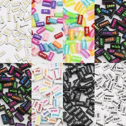 7x15mm Rectangle Acrylic Words Alphabet Beads Cube Spacer Loose Beads for Jewelry Bracelet Making DIY Necklace Accessories 50pcs